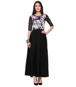 Black Plain Net Stitched Kurti