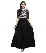Black Plain Net Stitched Kurti