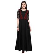 Black Plain Net Stitched Kurti