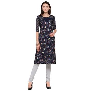Black Plain Net Stitched Kurti 2