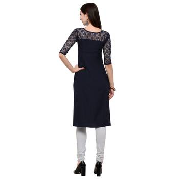 Black Plain Net Stitched Kurti 4