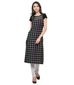 Black Plain Net Stitched Kurti