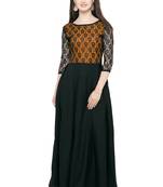 Black Plain Net Stitched Kurti