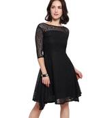 Black Plain Net Stitched Kurti