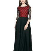 Black Plain Net Stitched Kurti