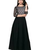 Black Plain Net Stitched Kurti