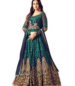 Green and black  embroidered georgette Anarkali Suit