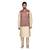 Smart Maroon Jacquard Jacket With Contrast Beige Kurta Set