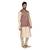 Smart Maroon Jacquard Jacket With Contrast Beige Kurta Set