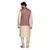 Smart Maroon Jacquard Jacket With Contrast Beige Kurta Set