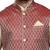 Smart Maroon Jacquard Jacket With Contrast Beige Kurta Set