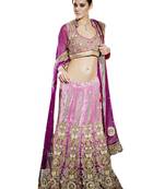 Multicolor Velvet And Dupatta Net Embroidered And Stone Work Unstitched Lehenga Choli