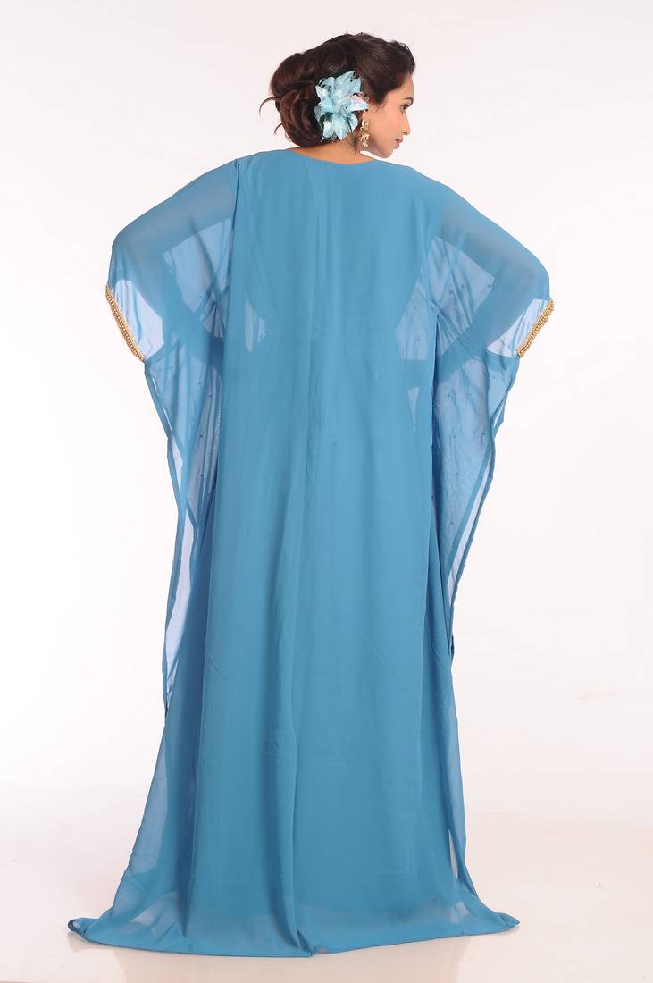 Phirozy Embroidered Georgette Islamic Kaftans With Zari Work