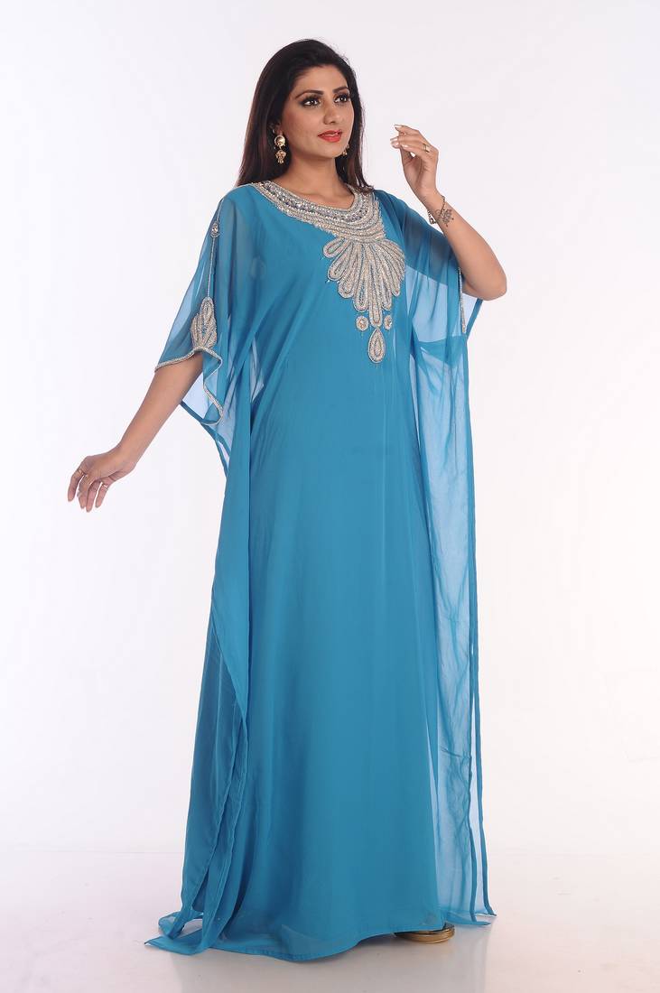 Phirozy Embroidered Georgette Islamic Kaftans With Zari Work