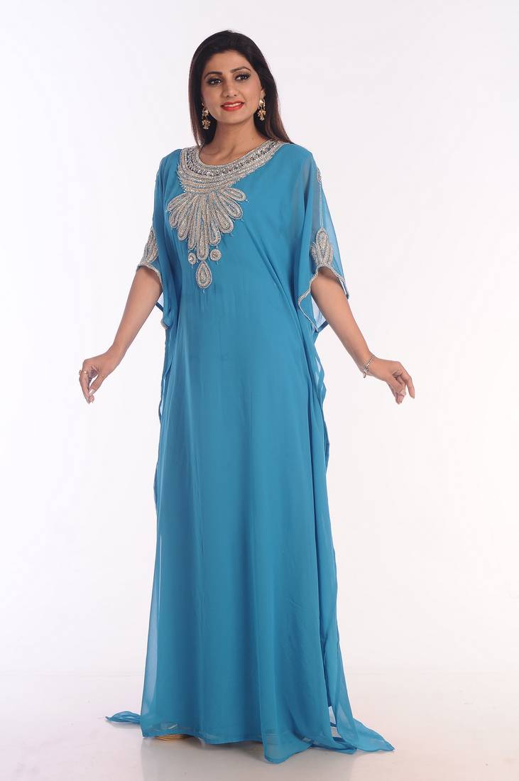 Phirozy Embroidered Georgette Islamic Kaftans With Zari Work