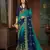 Blue embroidered chiffon saree with blouse
