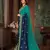 Blue embroidered chiffon saree with blouse