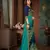 Blue embroidered chiffon saree with blouse