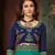 Blue embroidered chiffon saree with blouse