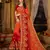 Orange embroidered georgette saree with blouse