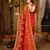 Orange embroidered georgette saree with blouse