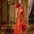 Orange embroidered georgette saree with blouse