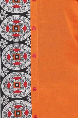   Orange printed rayon kurti 5