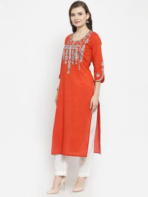 Geroo Jaipur Red hand woven cotton kurti 4