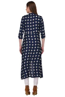 Blue printed rayon kurti 2