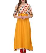 Yellow plain rayon kurti