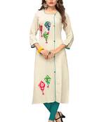 White plain cotton kurti