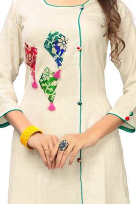 White plain cotton kurti 4