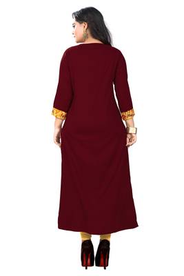 Maroon printed rayon kurti 2
