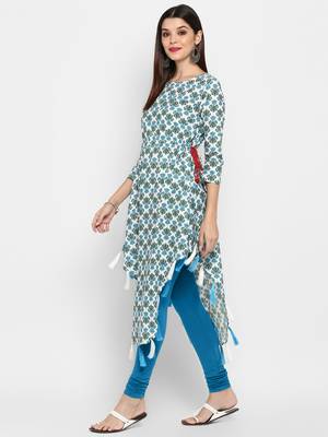 Multicolor printed cotton kurti 3