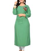 Light-green plain rayon kurti