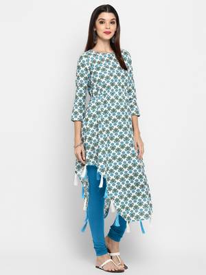 Multicolor printed cotton kurti 4