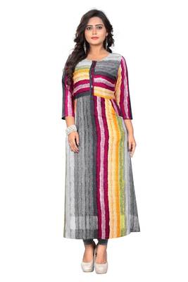 Multicolor printed rayon kurti 1