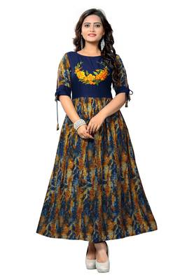 Multicolor printed rayon kurti 1