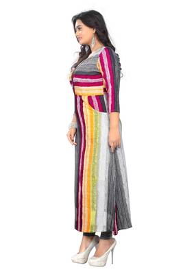 Multicolor printed rayon kurti 3