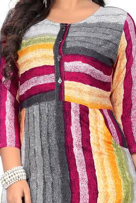 Multicolor printed rayon kurti 4