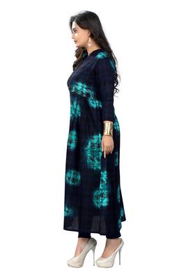 Dark-blue printed cotton kurti 3