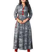 Grey printed rayon kurti