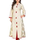 White printed cotton kurti