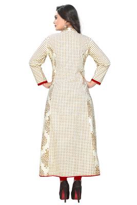 White printed cotton kurti 2