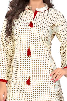 White printed cotton kurti 4