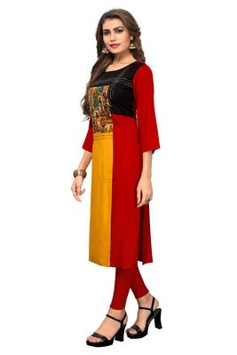 Multicolor printed rayon kurti 2