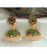 Multicolor Gold Plated Jhumkas