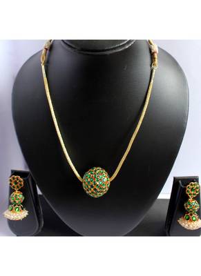 Green Gold Plated Necklace Sets 1