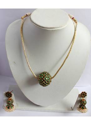 Green Gold Plated Necklace Sets 2