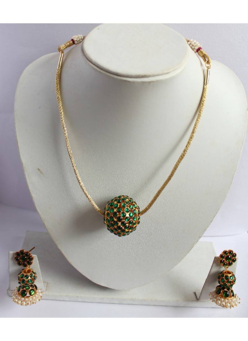 Green Gold Plated Necklace Sets